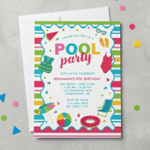 Poolparty-Geburtstagsfeier für Kinder Bunt Sommer 