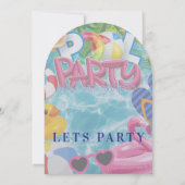 Poolparty-Kinder-Einladung Einladung (Rückseite)