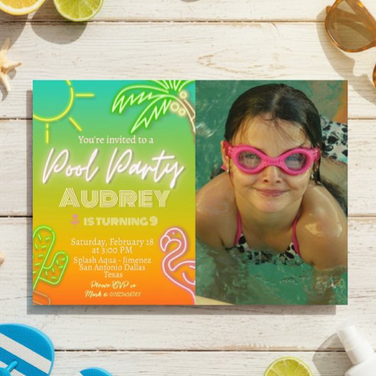Poolparty - Landschaft Einladung