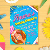 Poolparty-Mädchen-Einladung Einladung