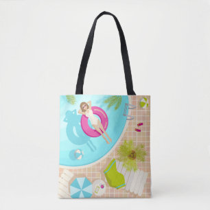 Poolparty Mädchen im Bikini Sommer Strand Tasche