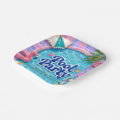 Poolparty-Papierteller Tropischer Flamingo Sommer  Pappteller (Gewinkelt)