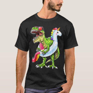 Poolparty-Rex-Dinosaur-Einhorn-Schwimmhilfe-Sommer T-Shirt