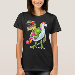 Poolparty-Rex-Dinosaur-Einhorn-Schwimmhilfe-Sommer T-Shirt