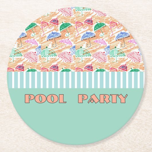 POOLPARTY RUNDER PAPPUNTERSETZER (Vorderseite)