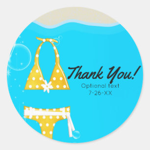 Poolparty-Schwimmanzug-Geburtstags-Schwimmen-indiv Runder Aufkleber