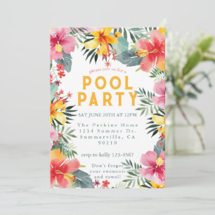 Poolparty Sommer Grillfest Einladung