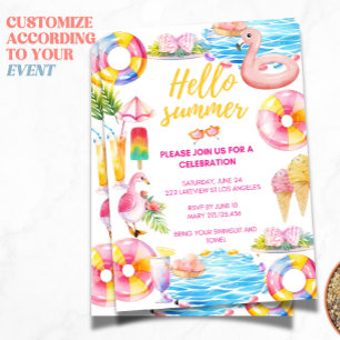 Poolparty   Sommerparty-Einladung Einladung