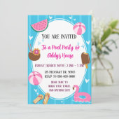 Poolparty-Spaß! Geburtstagspoolparty! Einladung (Stehend Vorderseite)