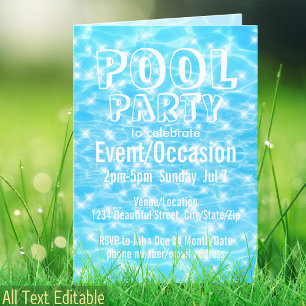 Poolparty Strandparty Sommerparty Wassertexturen Einladung