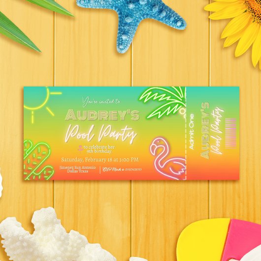 Poolparty-Ticket Einladung