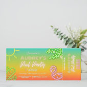 Poolparty-Ticket Einladung (Stehend Vorderseite)