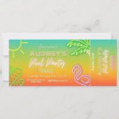 Poolparty-Ticket Einladung (Vorderseite)