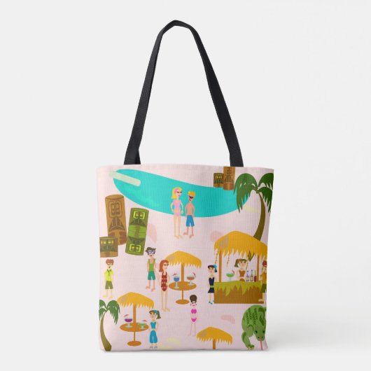 Poolparty Tropischer Strand Tasche (Rückseite)