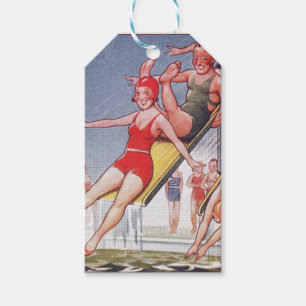 Poolparty Vintage Schwimmen Sommer Geschenkanhänger