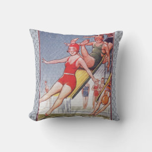 Poolparty Vintage Schwimmen Sommer Kissen