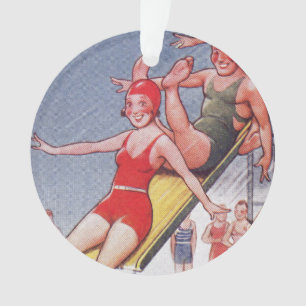 Poolparty Vintage Schwimmen Sommer Ornament
