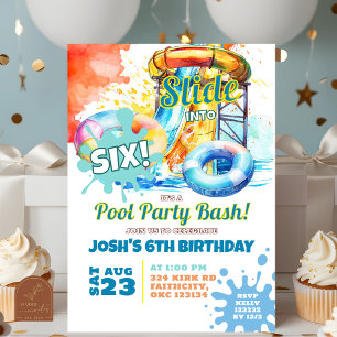 Poolparty-Wasserrutsche Geburtstag Einladung