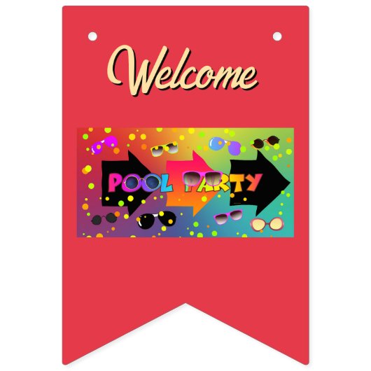 Poolparty wimpelkette (Erste Fahne)