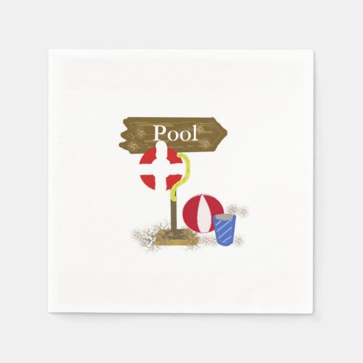 Poolparty-Zeit Serviette (Vorderseite)