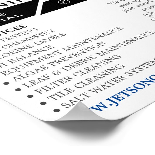 Poolportrait, Poolreinigung Werbung Poster (Ecke)