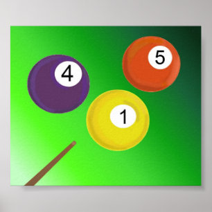 Poolqueue und Billardkugeln Poster 