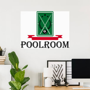 Poolroom Billard Klassisches 8 Ball Poster