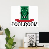 Poolroom Billard Klassisches 8 Ball Poster (Heimbüro)