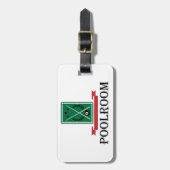 Poolroom Billiards Classic 8 Ball Gepäckanhänger (Vorderseite vertikal)