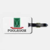Poolroom Billiards Classic 8 Ball Gepäckanhänger (Rückseite horizontal)
