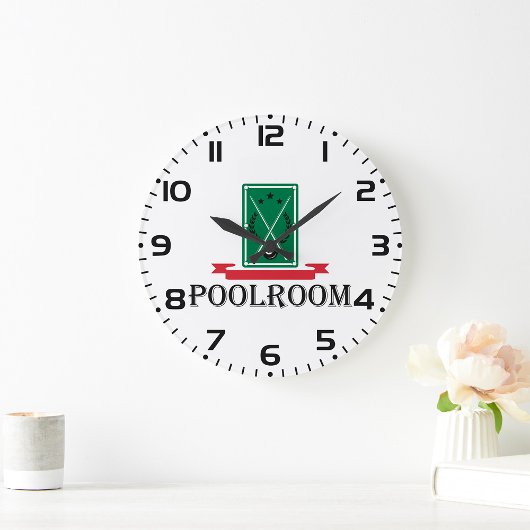Poolroom Billiards Classic 8 Ball Große Wanduhr