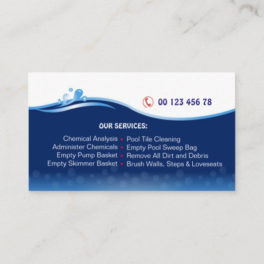 Poolservice Visitenkarte (Rückseite)