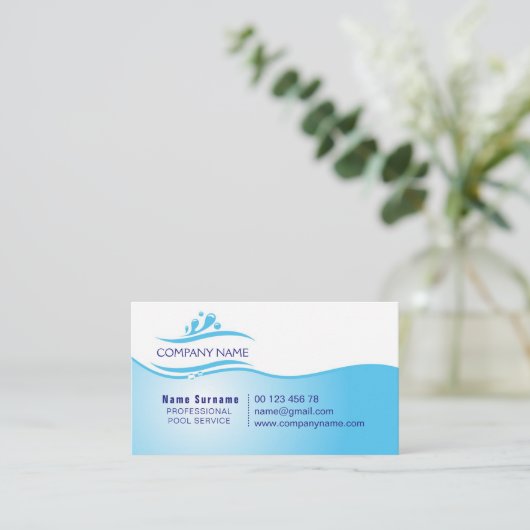 Poolservice Visitenkarte (Stehend Vorderseite)