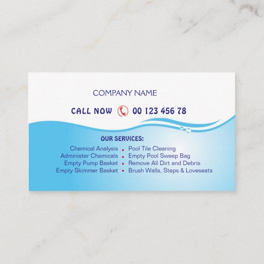 Poolservice Visitenkarte (Rückseite)