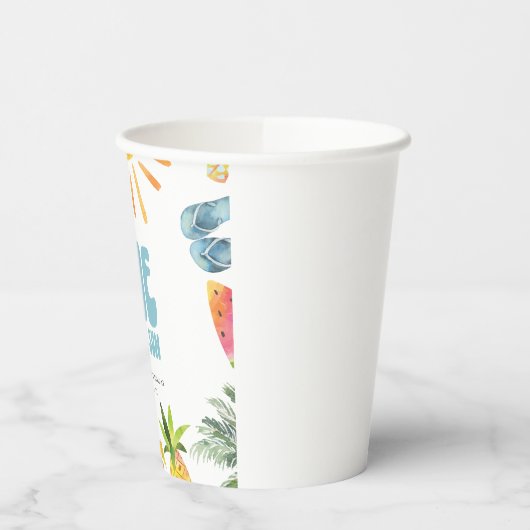 Poolside 1. Geburtstag Pappbecher (Links)