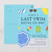 Poolside Bachelor Party Einladung Postkarte (Vorne/Hinten)