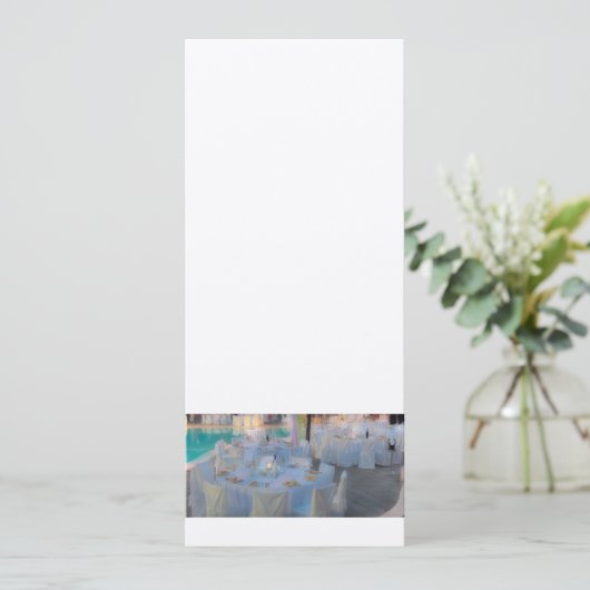 POOLSIDE-HOCHZEITS-ABENDESSEN-EINLADUNG EINLADUNG (Stehend Vorderseite)