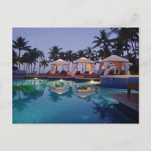 Poolside in der Morgendämmerung Postkarte (Vorderseite)