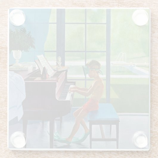 Poolside-Klavier-Praxis Glasuntersetzer (Rückseite)