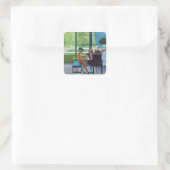 Poolside-Klavierpraxis Quadratischer Aufkleber (Tasche)