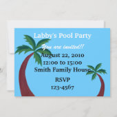 Poolside-Party Labradors Malerei Einladung (Rückseite)