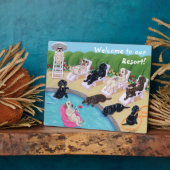 Poolside Party Labradors Malerei Fotoplatte (Seite)