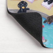 Poolside-Party Labradors Malerei Mousepad (Ecke)