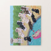 Poolside-Party Labradors Malerei Puzzle (Vertikal)