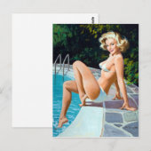 Poolside Pin Up Postkarte (Vorne/Hinten)
