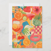 Poolside Prosecco Tropical Collage | Sommerbecken Einladung (Rückseite)