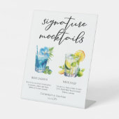 Poolside Signature Mocktails Sommer-Menü Sockelschild (Vorderseite)