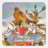 Poolside Singer 2338 Quadratischer Aufkleber (Vorderseite)