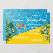 Poolside Summer Bridal Dusche Einladung (Vorne/Hinten)