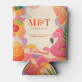 Poolside Summer Tropical Bachelorette Personalisie Dosenkühler (Vorderseite)